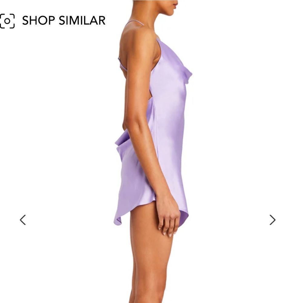 NWT SER.O.YA PRACILLA SILK MINI DRESS purple draped slip strappy S - Picture 4 of 8